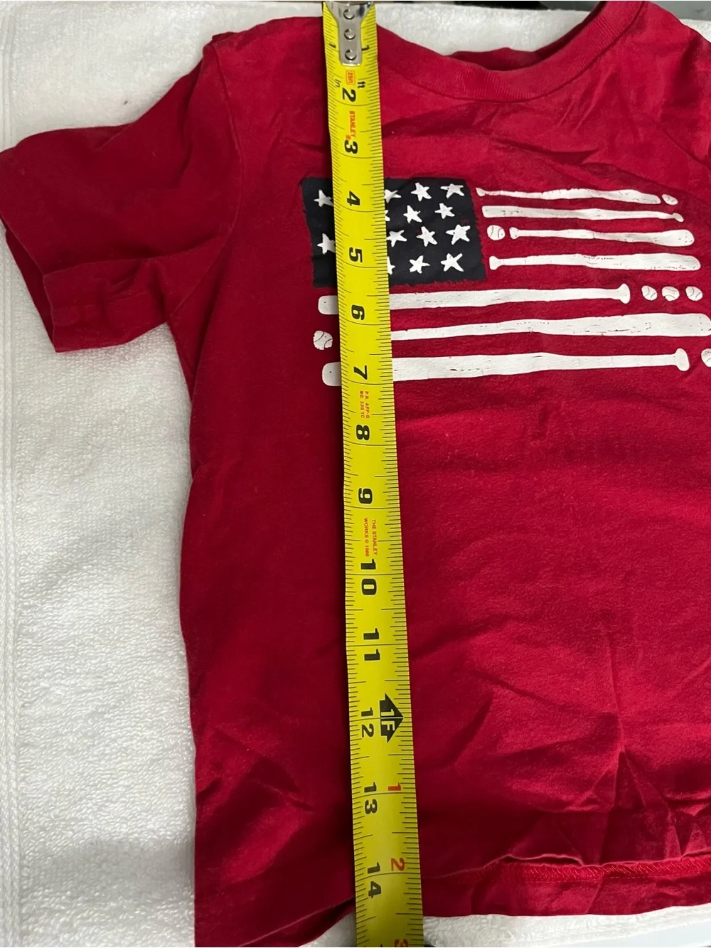 The Children's Place Red Short Sleeve Tee with Flag Graphic 3T